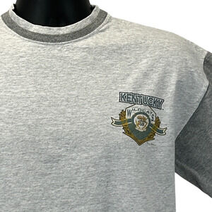 Vintage 90s University of Kentucky Wildcats T Shirt Mens L Large Gray NCAA USA